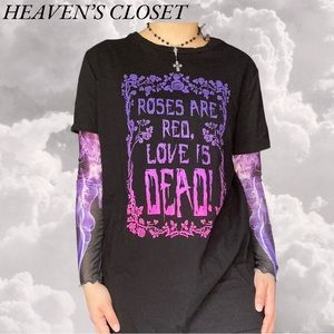 Widow long sleeve oversized goth tshirt